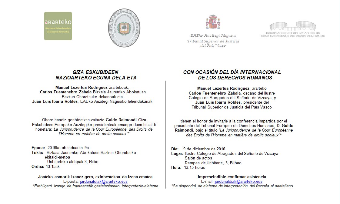 Conferencia con ocasi&oacute;n del D&iacute;a Internacional de Derechos Humanos