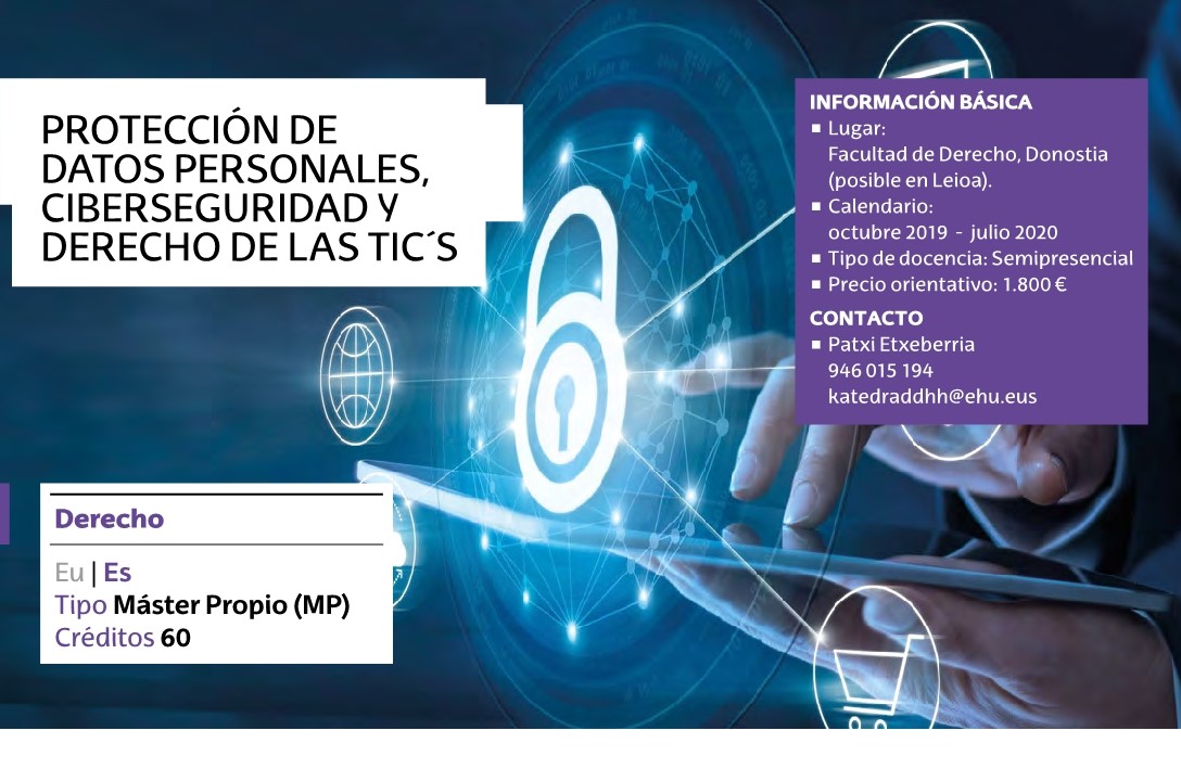 M&aacute;ster Propio en Protecci&oacute;n de Datos Personales, Ciberseguridad y Derecho de las TICs