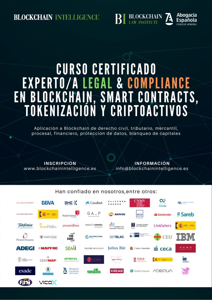 Curso experto/a legal & compliance en blockchain, smart contracts, tokenizaci&oacute;n y criptoactivos. 17&ordf; edici&oacute;n online